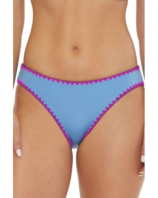 Lucky Brand Blue Lucky Standard Marbella Hipster Bikini Bottom