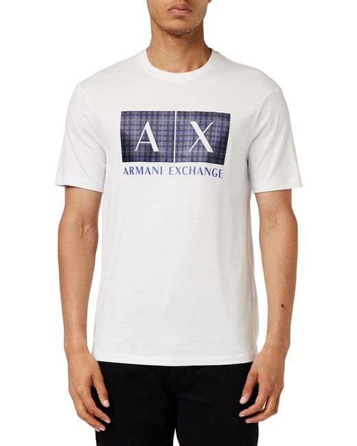 Emporio Armani White A | X Armani Exchange Regular Fit Ax Box Logo Tee for men