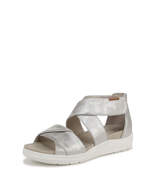 Dr. Scholls Gray S Time Off Fun Sandal Silver Smooth 8 M