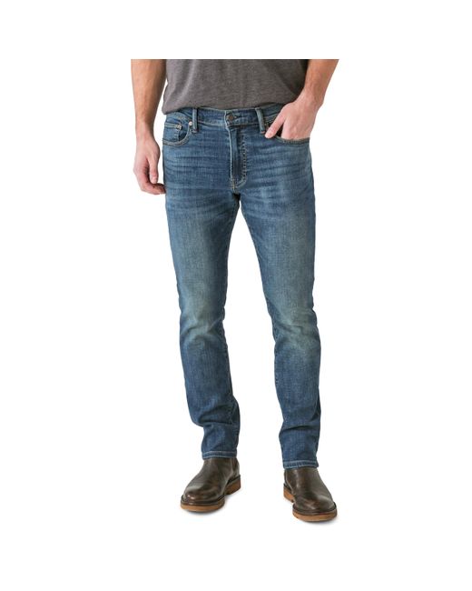 Lucky Brand Blue 410 Athletic Straight Fit Coolmax Stretch Jeans In Mcarthur for men