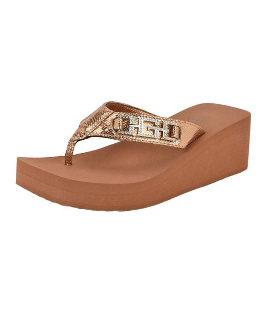 Guess Brown Elowen Wedge Sandal
