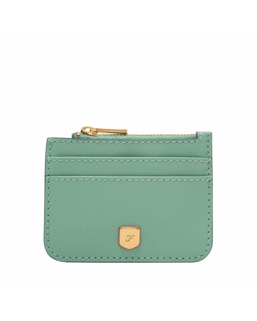 Fossil Green Lennox Zip Card Case Wallet