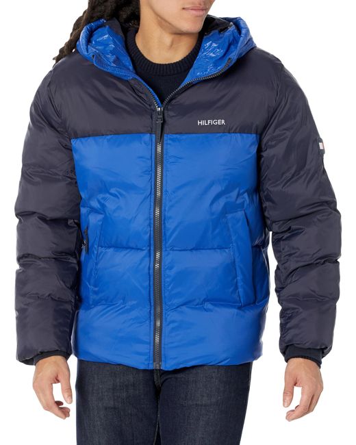 Tommy Hilfiger Blue Relaxed Quilted Puffer Jacket for men