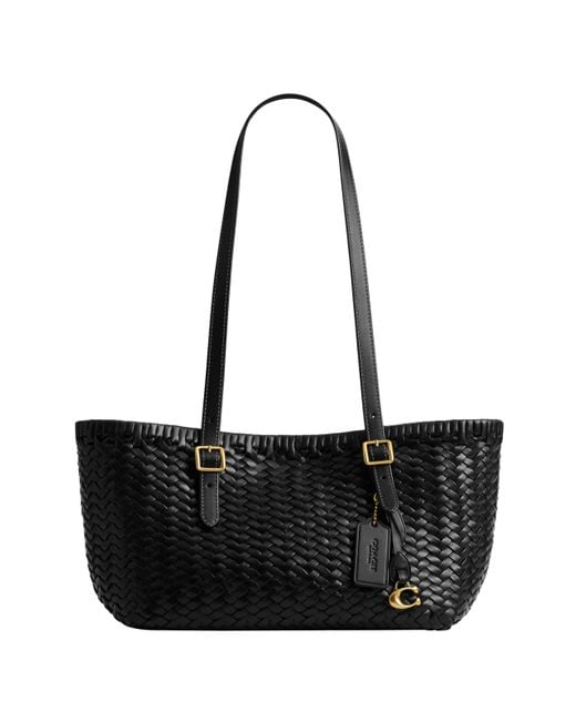 COACH Black Woven Swing Tote