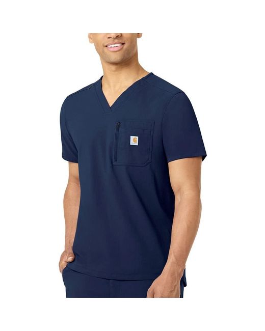 Carhartt Blue Medical Modern Fit Tuck-in Scrub Top for men