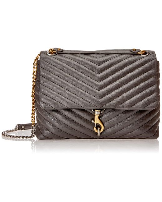 Rebecca Minkoff Womens Edie Flap Shoulder Bag in Gray Lyst