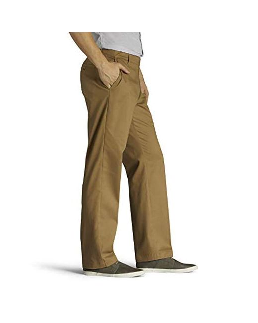 lee men's total freedom stretch relaxed fit flat front pant