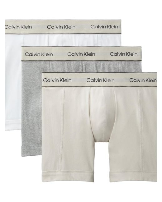 Calvin Klein White Pima Cotton 3-pack Boxer Brief for men