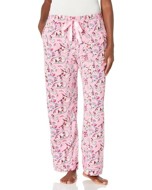 Vera Bradley Pink Cotton Flannel Pajama Pants With Pockets