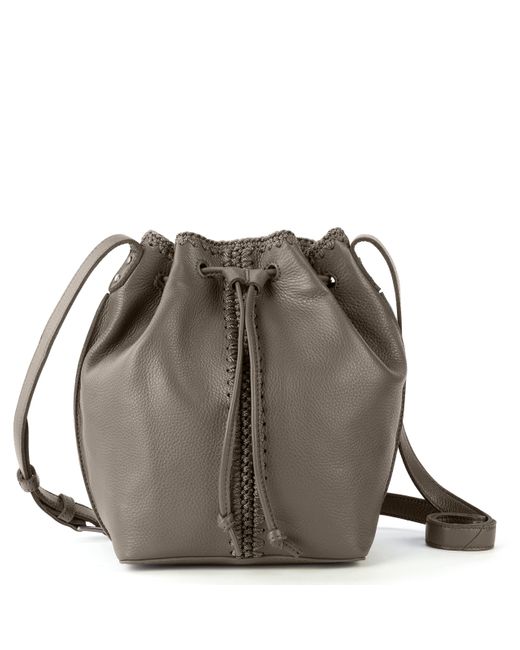 The Sak S Ivy Leather Drawstring Bucket in Mushroom (Gray) Lyst