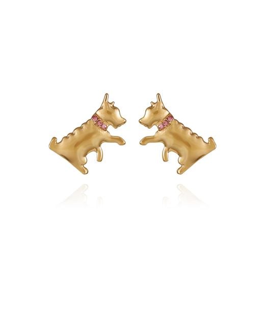Juicy Couture Metallic Goldtone Dog Button Earrings