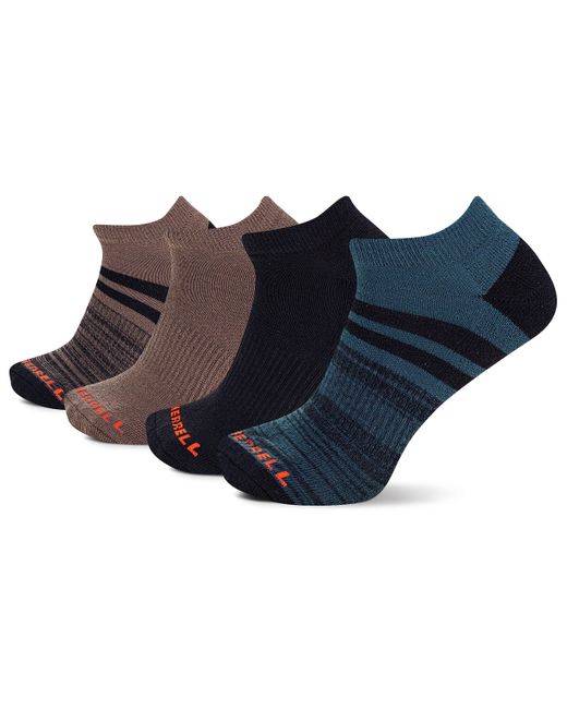 Merrell Blue Cushioned Midweight Low Cut Socks-4 Pair Pack- Moisture Agement And