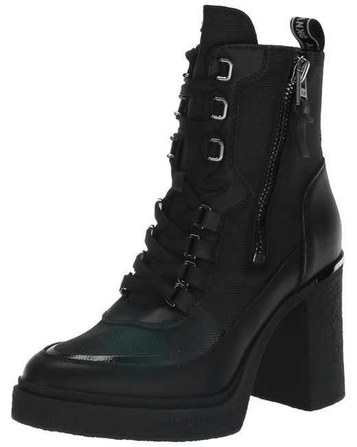 DKNY Black Toia-lace Up Boot Combat