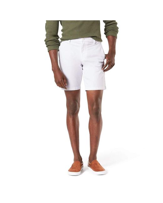 Dockers White Straight Fit Supreme Flex Ultimate Short for men