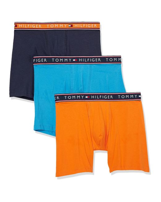 Tommy Hilfiger Blue Cotton Stretch 3-pack Boxer Brief for men