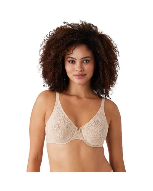 Wacoal Brown 's Halo Lace Unlined Underwire Bra