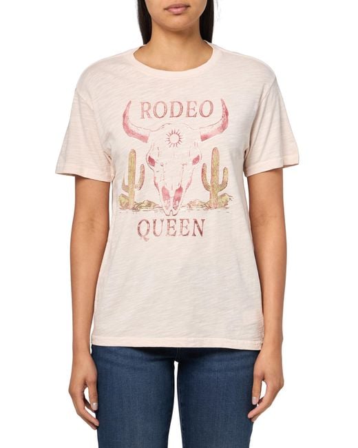 Lucky Brand White Rodeo Queen Boyfriend Tee