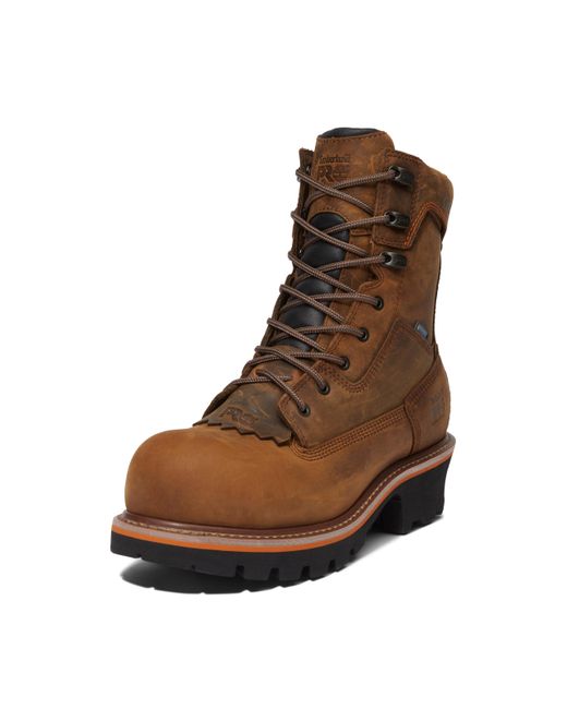 Timberland Brown Evergreen 8 Inch Composite Safety Toe Waterproof Industrial Logger Work Boot for men