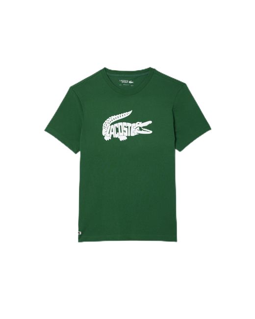 Lacoste Green Short Sleeve Regular Fit Sports Performance Graphic Tee Shirt for men