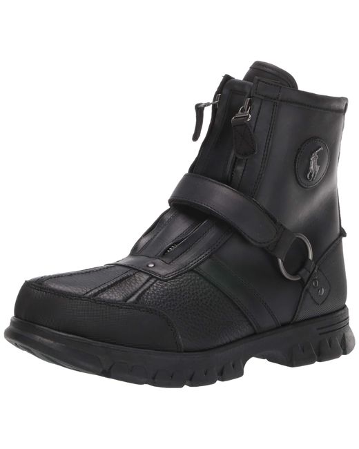 Polo Ralph Lauren Leather Conquest Hi Iii Work Boots in Black/Black (Black)  for Men - Save 36% | Lyst