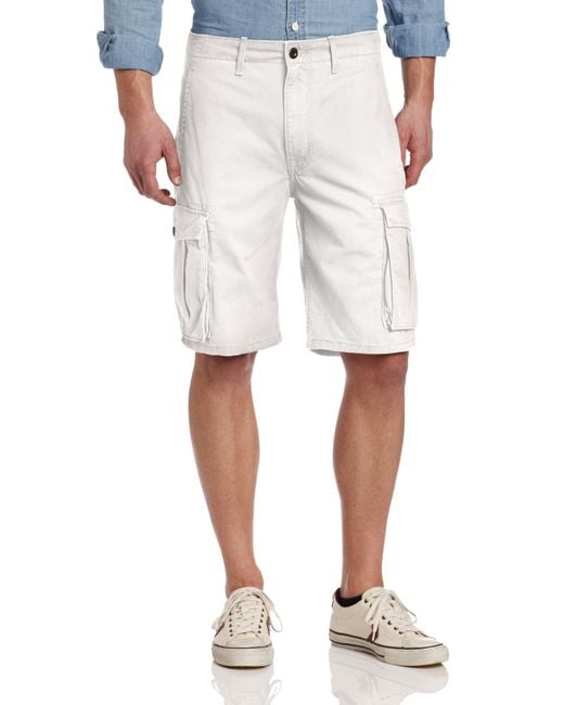 Levi's White Ace Cargo Shorts for men