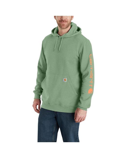 Carhartt Green Big & Tall Loose Fit Midweight Logo Sleeve Graphic Sweatshirt for men