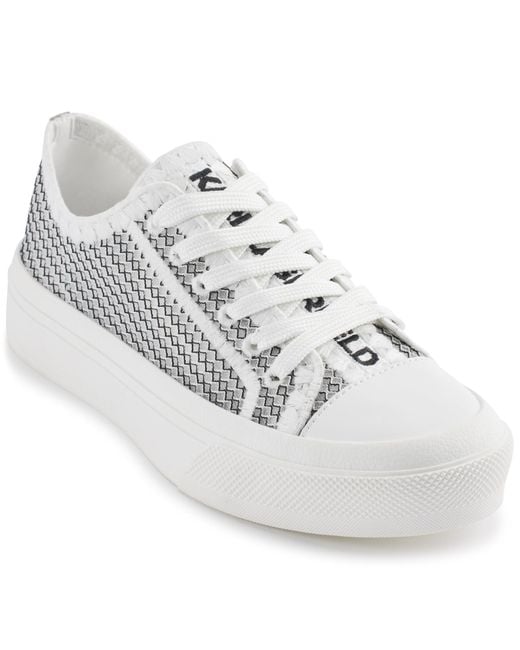 Karl Lagerfeld White Paris Cushioned Insole Everyday Giddeon-lace Up Sneaker