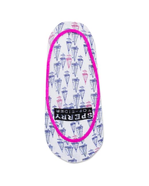 Sperry Top-Sider Purple Sublimation Sailboats Liner 6 Pair Pack