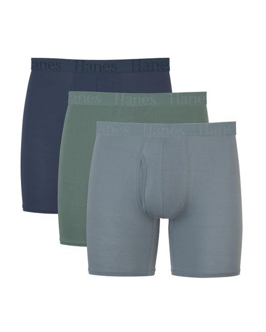 Hanes Blue Originals Supersoft Boxer Briefs for men