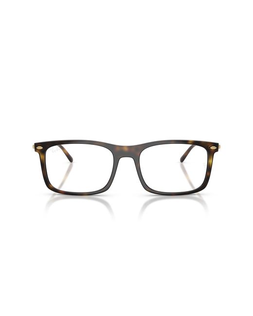 Ray-Ban Black Rx7260f Low Bridge Fit Rectangular Prescription Eyewear Frames