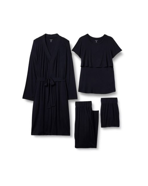 Conjunto de Pijama de Maternidad y Lactancia de Modal Suave Amazon Essentials de color Blue