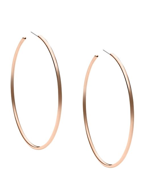 Michael Kors Metallic Silver-tone Brass Hoop Earring