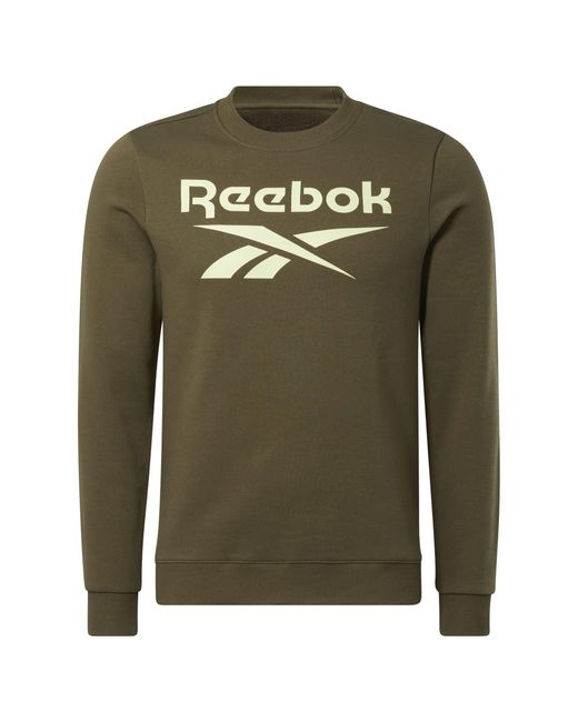Reebok Green Identity Big Logo Fleece Crew Sweatshirt for men