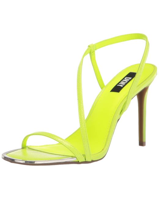 DKNY Yellow Essential Open Toe Fashion Pump Heel Sandal Heeled