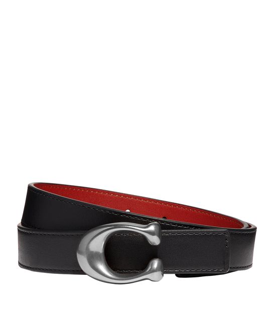 COACH Red 25mm Sculpted C Reversible Belt