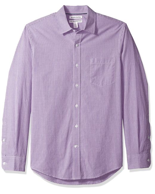 Camisa de Popelín de ga Larga y Ajuste Entallado Hombre Amazon Essentials de hombre de color Purple