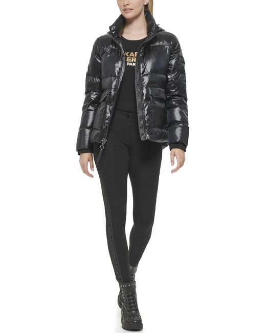 Karl Lagerfeld Black Paris Full Length Puffer Jacket