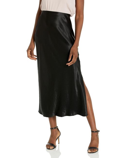 Vince Black S Side Slit Slip Skirt