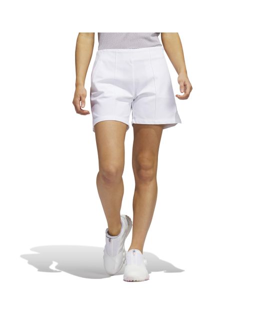 Adidas White Pintuck 5-inch Pull-on Golf Shorts