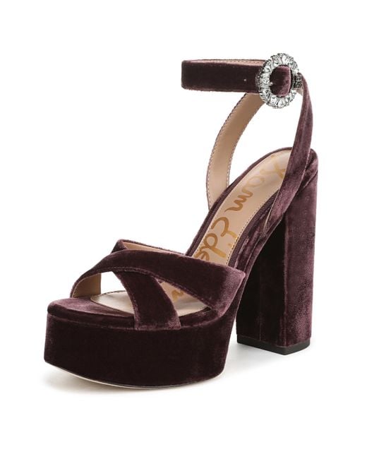 Sam Edelman Brown Savannah Heeled Sandal Parisian Plum Crystal 11 M