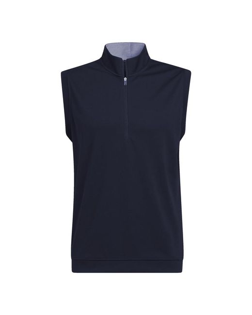Adidas Blue Golf S Elevated Quaterzip Pullover Vest for men