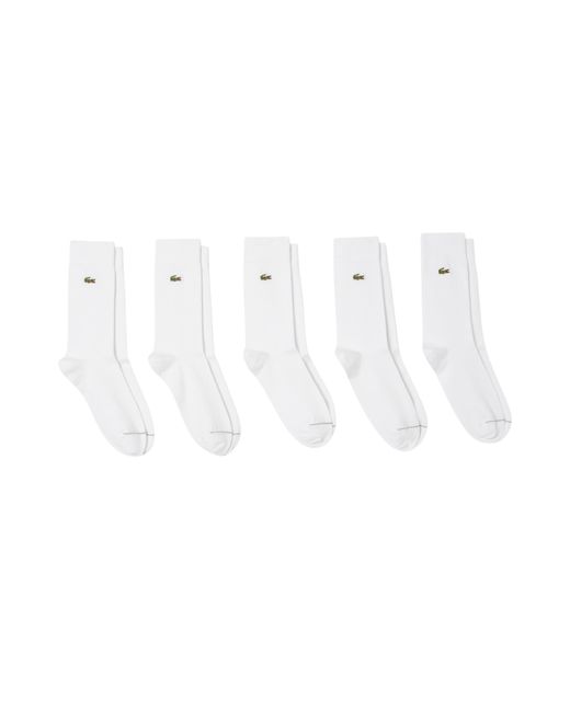 Lacoste Women's White 5-pack Cotton Socks