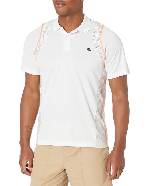 Lacoste White S Contemporary Collections Regular Fit Heritage Ultra Dry Polo Shirt for men