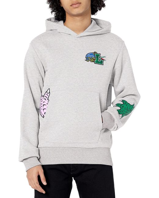 Lacoste Holiday Comic Effect Print Hooded Sweatshirt in Gray for Men | Lyst