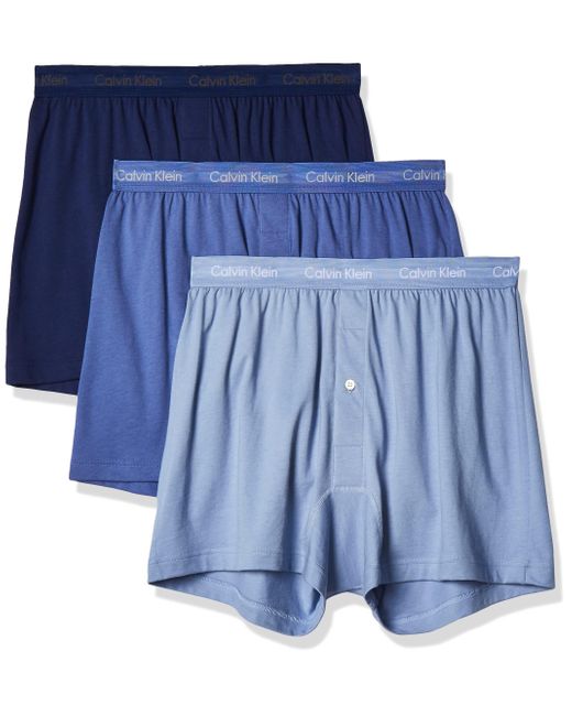 Calvin Klein Cotton Classics Multipack Knit Boxers in Blue for Men - Save  51% - Lyst