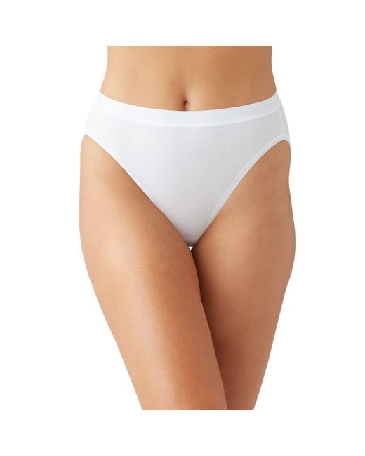 Wacoal White Understated Cotton Hi-cut Brief Panty