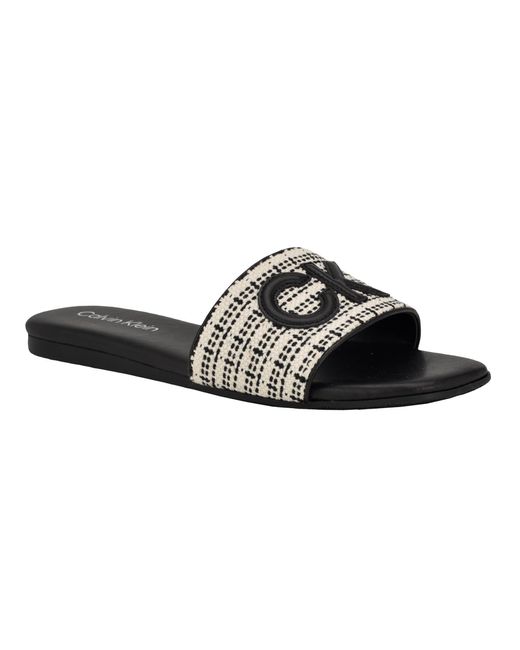 Calvin Klein Black Yides Flat Sandal