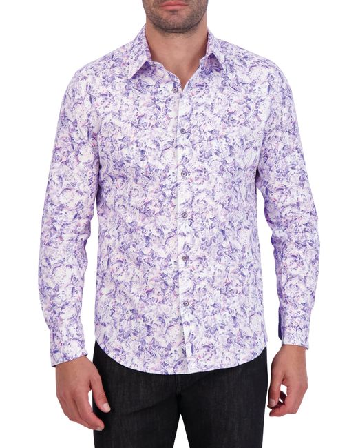 Robert Graham Purple Bernay Long-sleeve Button-down Shirt for men