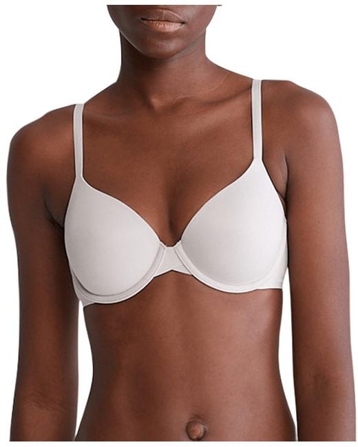 Calvin Klein Perfectly Fit Lightly Lined T-shirt Bra With Memory Touch in  Brown