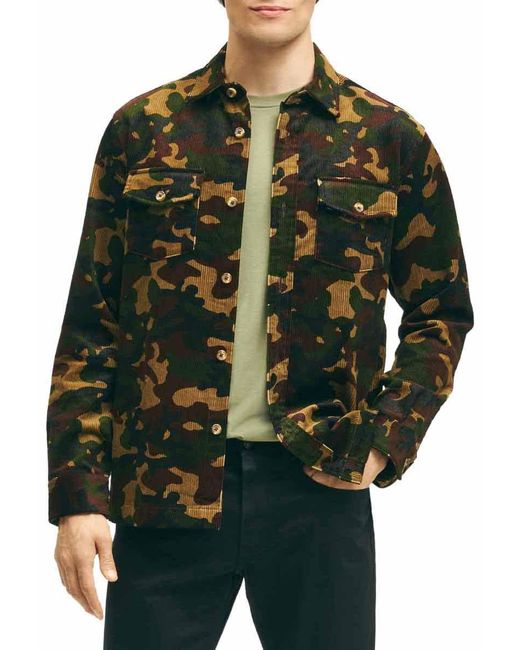 Brooks Brothers Green Medium Wale Corduroy Shirt Jacket for men